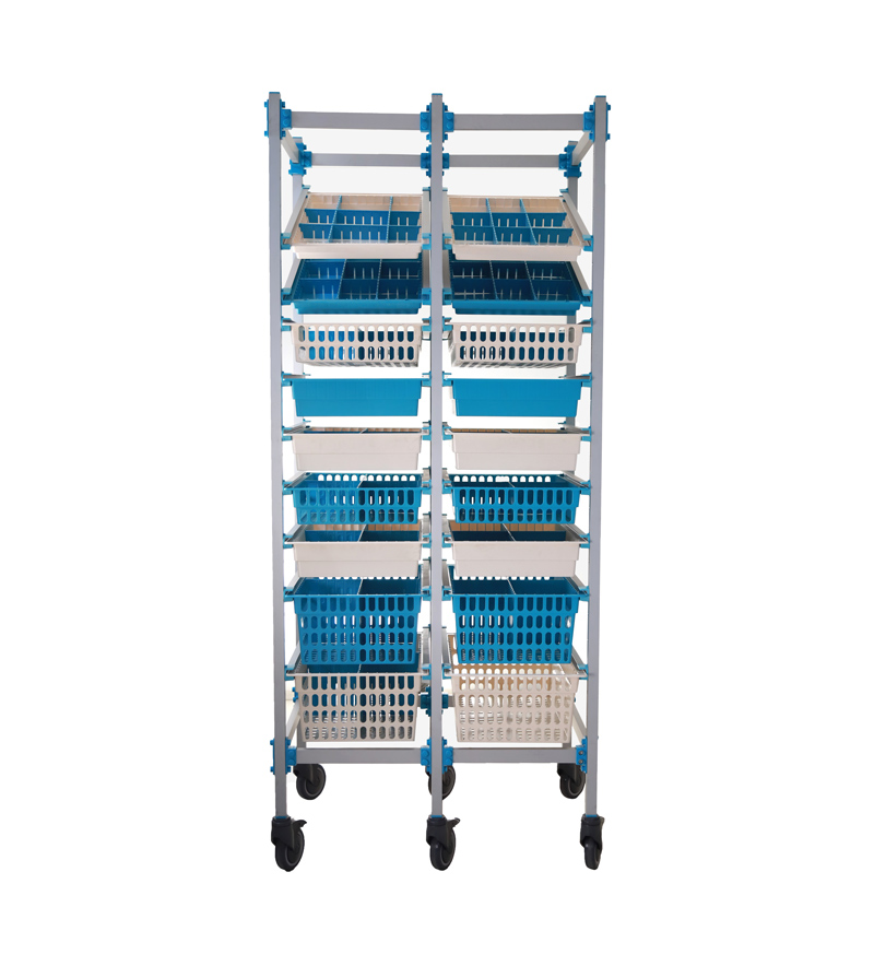 Material and Medicine Storage Trolley Double