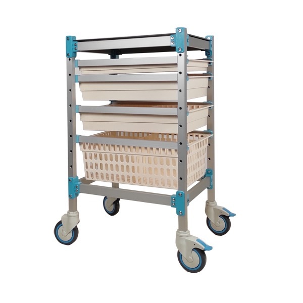 Medicine and Material Transport Trolley with Basket