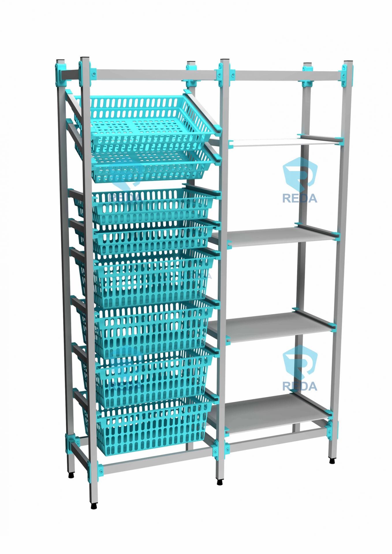 Open Shelf System with Wire Rack