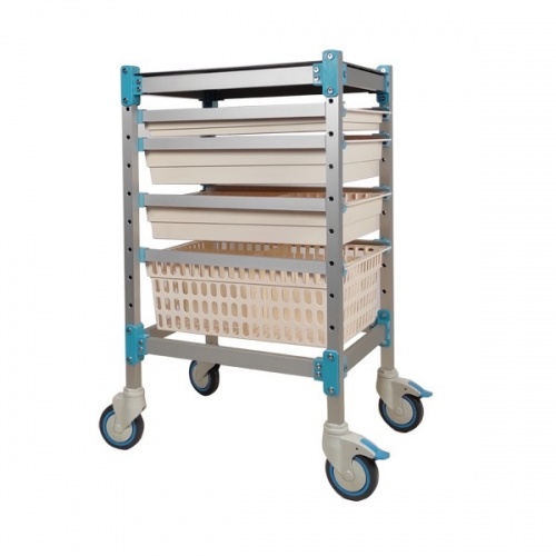 Medicine and Material Transport Trolley with Basket